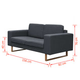 NNEVL 2-Seater and 3-Seater Sofa Set Dark Grey