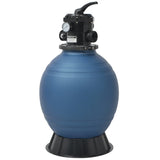 NNEVL Pool Sand Filter with 6 Position Valve Blue 460 mm