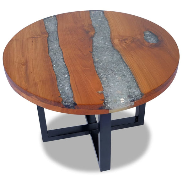 NNEVL Coffee Table Teak Resin 60 cm