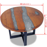 NNEVL Coffee Table Teak Resin 60 cm