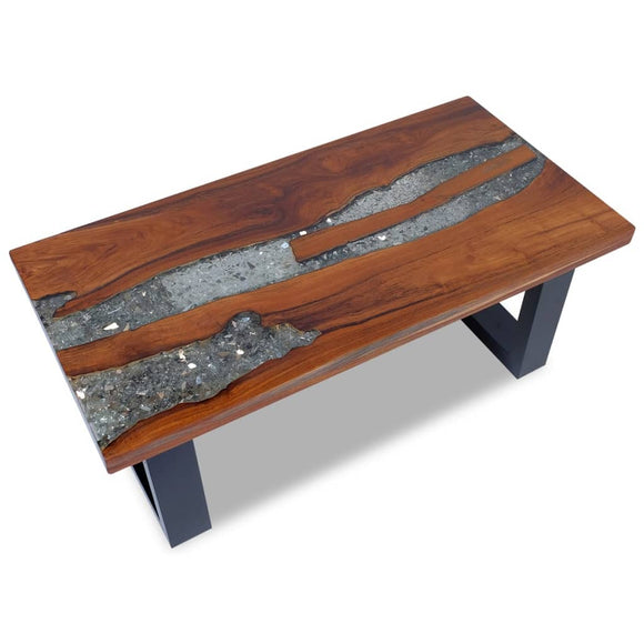 NNEVL Coffee Table Teak Resin 100x50 cm