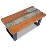 NNEVL Coffee Table Teak Resin 100x50 cm