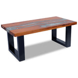 NNEVL Coffee Table Teak Resin 100x50 cm