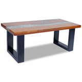 NNEVL Coffee Table Teak Resin 100x50 cm