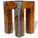 NNEVL Stool Solid Teak Wood and Resin