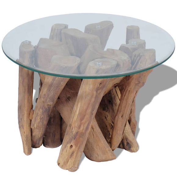 NNEVL Coffee Table Solid Teak 60 cm
