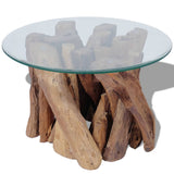 NNEVL Coffee Table Solid Teak 60 cm