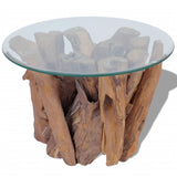 NNEVL Coffee Table Solid Teak 60 cm