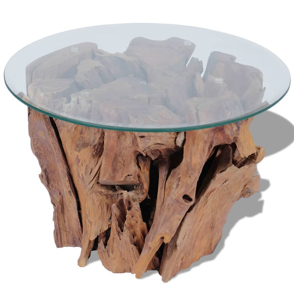 NNEVL Coffee Table Solid Teak Driftwood 60 cm