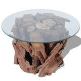 NNEVL Coffee Table Solid Teak Driftwood 60 cm