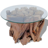 NNEVL Coffee Table Solid Teak Driftwood 60 cm