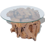 NNEVL Coffee Table Solid Teak Driftwood 60 cm