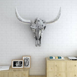 NNEVL Skull Head Decoration Wall-Mounted Aluminium Silver