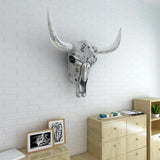 NNEVL Skull Head Decoration Wall-Mounted Aluminium Silver