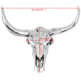 NNEVL Skull Head Decoration Wall-Mounted Aluminium Silver