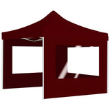 NNEVL Professional Folding Party Tent with Walls Aluminium 3x3 m Wine Red