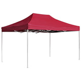 NNEVL Professional Folding Party Tent Aluminium 4.5x3 m Wine Red