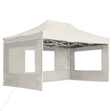 NNEVL Professional Folding Party Tent with Walls Aluminium 4.5x3 m Cream