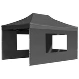 NNEVL Professional Folding Party Tent with Walls Aluminium 4.5x3 m Anthracite