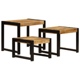 NNEVL Nesting Tables 3 pcs Solid Mango Wood