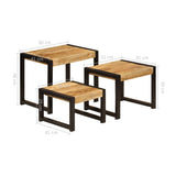 NNEVL Nesting Tables 3 pcs Solid Mango Wood