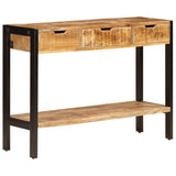 NNEVL Sideboard with 3 Drawers 110x35x75 cm Solid Mango Wood