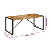 NNEVL Dining Table 180x90x75 cm Solid Mango Wood