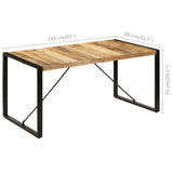 NNEVL Dining Table 160x80x75 cm Solid Mango Wood