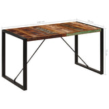 NNEVL Dining Table 140x70x75 cm Solid Reclaimed Wood