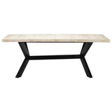 NNEVL Dining Table White 200x100x75 cm Solid Mango Wood