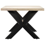 NNEVL Dining Table White 200x100x75 cm Solid Mango Wood