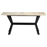 NNEVL Dining Table White 160x80x75 cm Solid Mango Wood