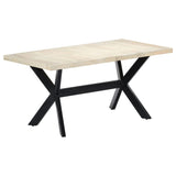 NNEVL Dining Table White 160x80x75 cm Solid Mango Wood