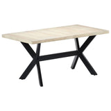 NNEVL Dining Table White 160x80x75 cm Solid Mango Wood