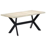NNEVL Dining Table White 160x80x75 cm Solid Mango Wood