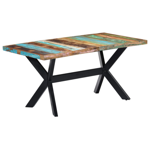 NNEVL Dining Table 160x80x75 cm Solid Reclaimed Wood