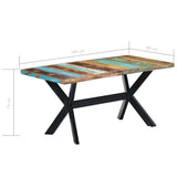 NNEVL Dining Table 160x80x75 cm Solid Reclaimed Wood