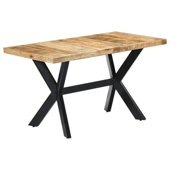 NNEVL Dining Table 140x70x75 cm Solid Rough Mango Wood