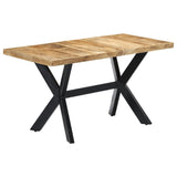NNEVL Dining Table 140x70x75 cm Solid Rough Mango Wood