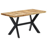 NNEVL Dining Table 140x70x75 cm Solid Rough Mango Wood