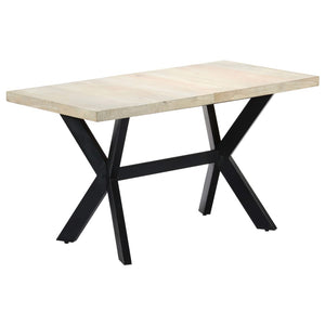 NNEVL Dining Table 140x70x75 cm Solid Bleached Mango Wood