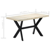 NNEVL Dining Table 140x70x75 cm Solid Bleached Mango Wood