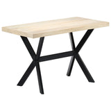 NNEVL Dining Table White 120x60x75 cm Solid Mango Wood