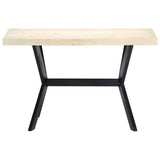 NNEVL Dining Table White 120x60x75 cm Solid Mango Wood