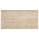 NNEVL Dining Table White 120x60x75 cm Solid Mango Wood
