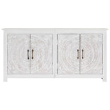 NNEVL Sideboard Handmade White 140x30x70 cm Solid Acacia Wood