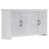 NNEVL Sideboard Handmade White 140x30x70 cm Solid Acacia Wood
