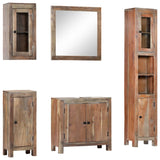 NNEVL 5 Piece Bathroom Set Solid Acacia Wood