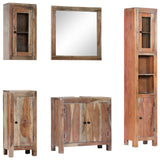 NNEVL 5 Piece Bathroom Set Solid Acacia Wood