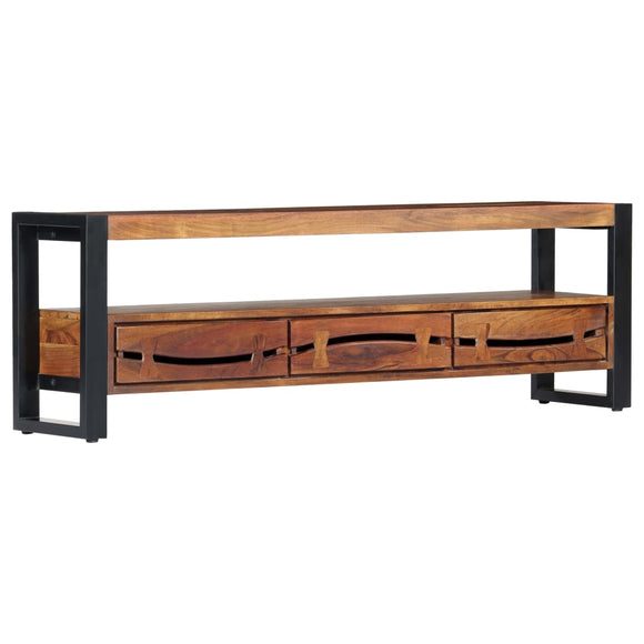 NNEVL TV Cabinet 140x30x45 cm Solid Acacia Wood